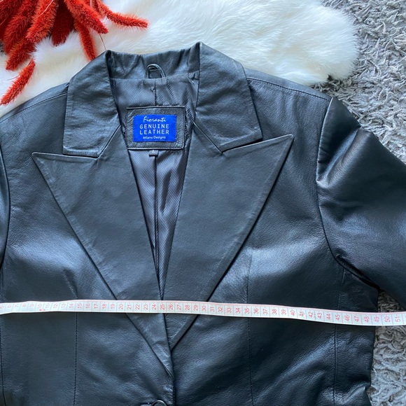 Vintage Fioranti Black Genuine Leather Blazer - Picture 7 of 9